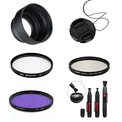 $28.04 • Buy 49mm Camera Bundle Collapsible Lens Hood Cap UV CPL FLD Filter For Sony Lens