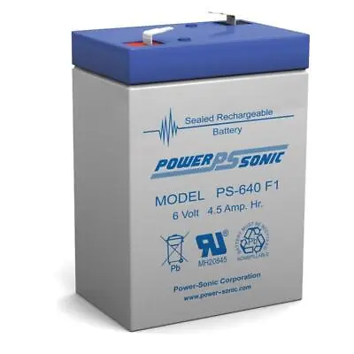 Power-Sonic PS-640F12-6 Volt 6v 4.5ah Rechargeable Deer Game Feeder Battery  • $15.99