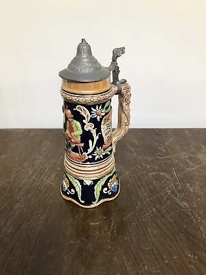 Vintage German Wind Up Musical Beer Stein Tankard With Lid. • £24.95