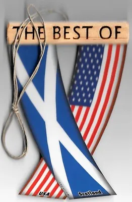 Rear View Mirror Car Flags Scotland And USA Scottish Unity Flagz For Inside Car • £12.33