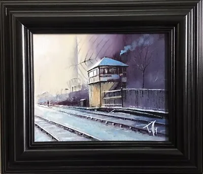 Original Artwork Pete Tuffrey Artist Railway Art Signal Box Winter Industrial • £95