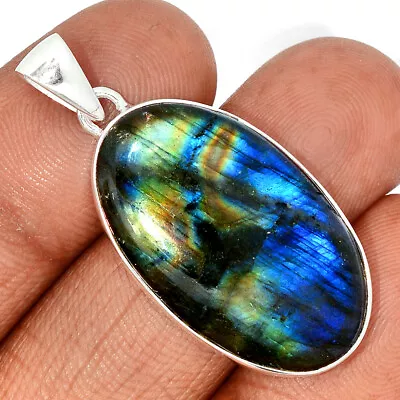 Natural Multi Labradorite 925 Sterling Silver Pendant Jewelry CP29233 • £10.29