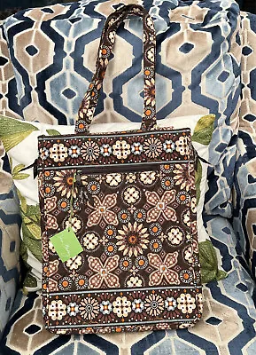 Vera Bradley Laptop Travel Tote In Canyon Brown With 2 Handles Side Zippers NWT • $67.23