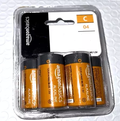 Amazonbasics 4-Pack C Cell Alkaline All-Purpose Batteries 1.5 Volt Exp 03/2027 • $9.99