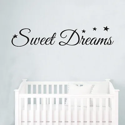 Sweet Dreams Stars Baby Kids Quote Wall Stickers Art Room Removable Decals DIY  • £4.99