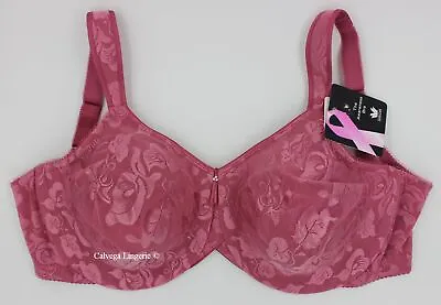 NWT WACOAL 85567  Awareness  Full Figure Underwire Jacquard Bra Rose Wine (633) • $45.99