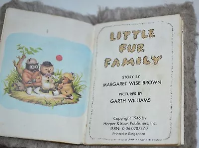 Rare Vtg 1946 Little Fur Family Miniature Childrens Book Margaret Wise Brown • $49.99