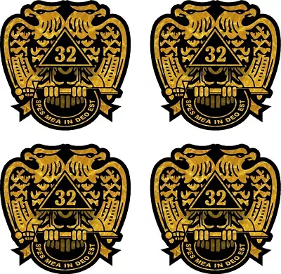 ProSticker 031 (Four) 3   Masonic Freemason Scottish Rite Decals Stickers Lodge • $12.95