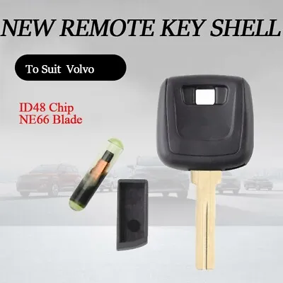 Transponder Car Blank Key With ID48 Chip For Volvo S40 V40 D30 S60 S80 XC90 XC60 • $11.74