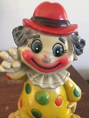 Vintage Retro Kitsch Plastic Clown Money Box Coin Bank • $20