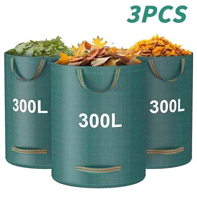 3PCS 300L Large Jumbo Garden Waste Bags Heavy Duty Refuse Storage Sack Grass • £14.99