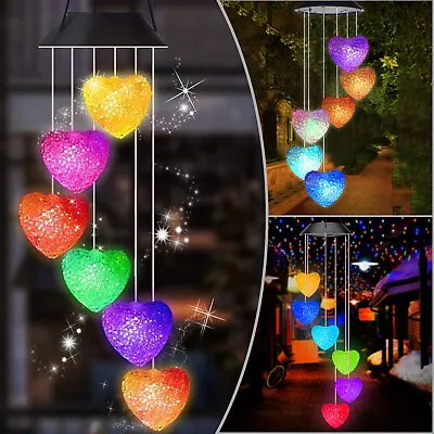 Hanging Colour Changing Solar Powered LED Butterfly Lights Garden Wind Chime UK • £8.99