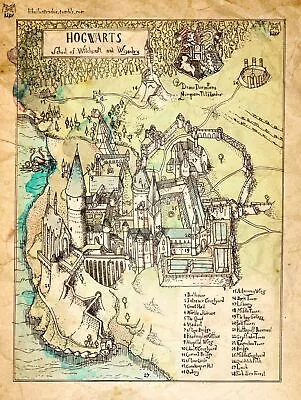 £10.99 • Buy HARRY POTTER HOGWARTS MAP POSTER PRINT ART - VARIOUS SIZES & FRAMED OPTION A