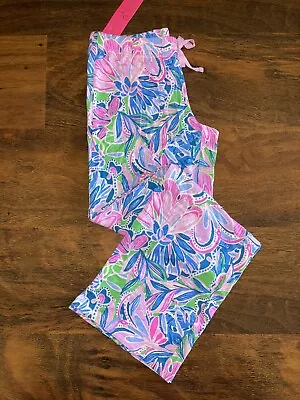 Lilly Pulitzer XS Gecko Green TIGER SUNRISE PJ PAJAMA PANTS Soft Knit Bottom NWT • $59.50