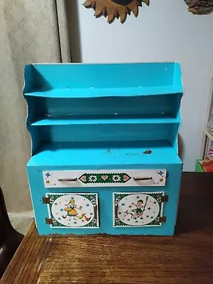 Vtg Play Metal Kitchen Cupboard Cabinet China Hutch Tin Wolverine Furniture  • $45