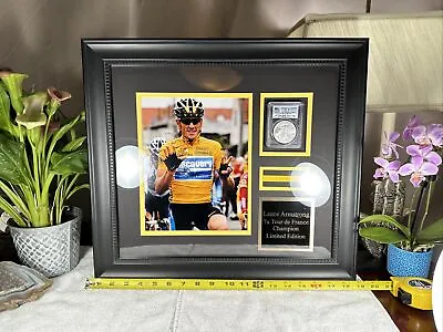 £403.84 • Buy Lance Armstrong SIGNED MS69 AMERICAN Silver Eagle Coin Framed Photo LIMITED+ COA