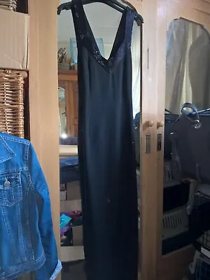 Debenhams J Taylor Size Uk 10 Black Evening Dress Beaded Lined Sleeveless  Long • £14