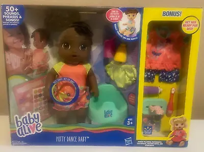 NEW BABY Alive Potty Dance African American Doll AA BLACK Tinkles On Potty TALKS • $256.43