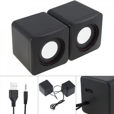 Mini USB Power Computer Speakers Stereo Full-Range 3.5mm Jack For PC Phpone • $10.44