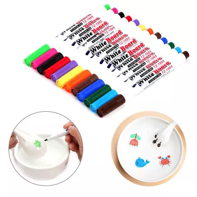 12 Assorted Colour White Board Whiteboard Marker Pen Dry Wipe Erase Fine Tip • $8.12