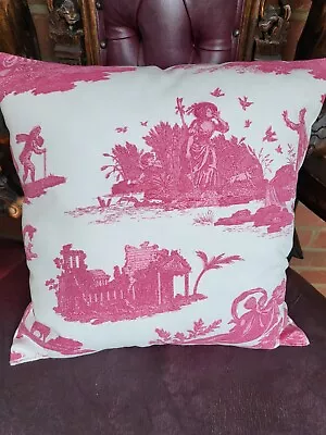 BNWOT Laura Ashley French Toile Cherub Cerise  Cushion 40cm X 40cm • £10