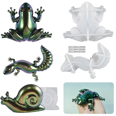 £3.99 • Buy Easter Frog Snail Lizards Silicone Resin Casting Mold Epoxy Making Mould Craft