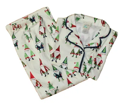 Munki Munki Nite-Nite Flannel Pajama Set Kids M (8) Christmas Elves Gnomes NWT • $7.97