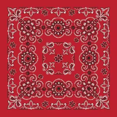 New 27  X 27  Oversized Red Paisley Bandana Handkerchief Scarf 100% Cotton • $9.95