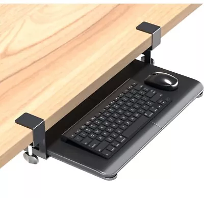 BONTEC Keyboard Tray Under Desk Pull Out Keyboard & Mouse Tray With C Clamp X • $29.75