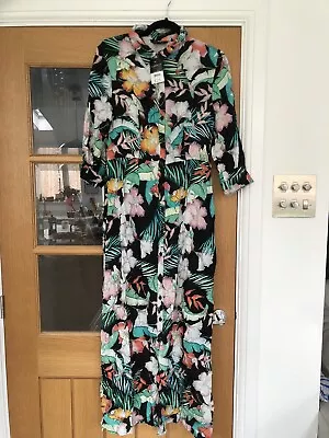 £0.99 • Buy BNWT Peacocks Size 12 Tropical Maxi Shirt Dress