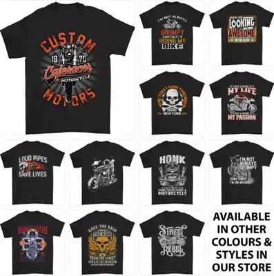 Biker T-Shirt Motorbike Motorcycle Funny Cafe Racer Chopper 21 • £8.99