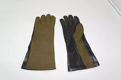 US Army Type Nomex Summer Flyers Gloves GS/FRP-2 Sz 7-11 OD Green Black Leather • $29.99