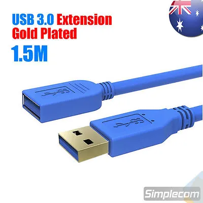 $7.95 • Buy 1.5M 5FT USB 3.0 SuperSpeed Extension Cable Insulation Protected Gold Plated