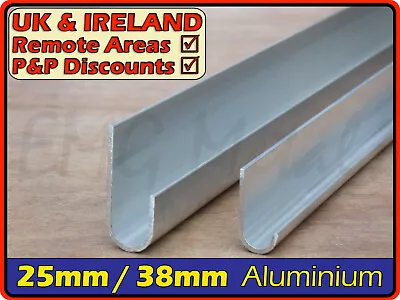 Aluminium J Channel Section  25mm   38mm 1½ Inch   (Gutter Profile U Alloy) • £9.95