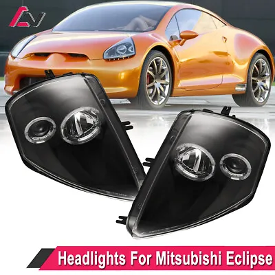 Pair Headlights For 2000-2005 Mitsubishi Eclipse Black Front Head Lamp 2000-2005 • $149.99