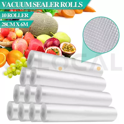 Vacuum Sealer Rolls 28cm Cryovac Food Storage Vacuum Seal Bags Heat Commercial • $9.99