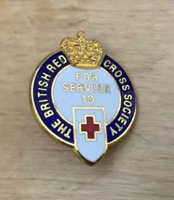 Vintage British Red Cross Society 10 Years Service Pin Badge Medical Memorabilia • $5.04