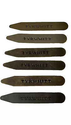 CHARLES TYRWHITT - Men's Brass Collar Shirt Stays X 3 Sets (6 Pieces) • £8.99