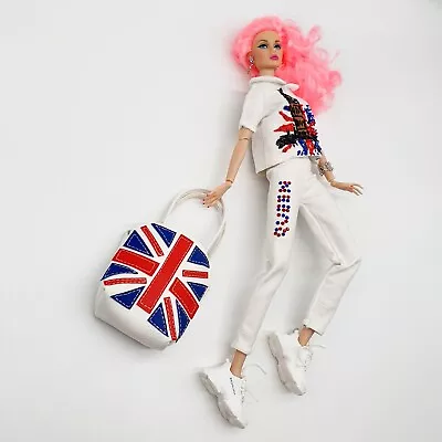 Integrity Toys Poppy Parker  FR Barbie Outfit- London Jubilee Union Jack Bag • £48