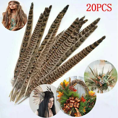 20x Natural Pheasant Tail Feathers DIY Craft Party Wedding Home Decor 25-30CM • £7.99