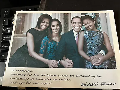 Thank You For Your Support Signed Michelle Obama Family Photo 2012 Campaign  • $24