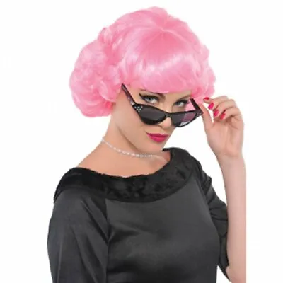 $32.99 • Buy Grease 50s Pink Frenchy Curly Hair Fancy Dress Ladiess Costume Wig