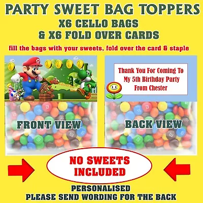 PERSONALISED Super Mario  FRUIT SHOOT BOTTLE LABEL Party Bag Fillers • £2.25