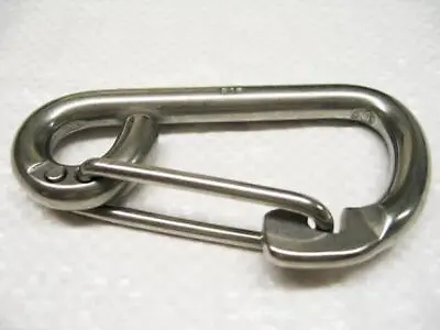 Carabiner Clip Snap Hook Formed Eye 12MM (Stainless Steel Carbine Marine Rope) • £4.90