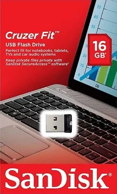 $6.08 • Buy SanDisk Cruzer Fit Flash Drive 16GB USB 2.0 Memory Stick Mini USB Flash Drive