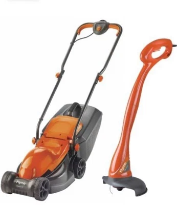 £105 • Buy Flymo Chevron 32v Lawnmower + Flymo MiniTrim Grass Trimmer (Orange) 