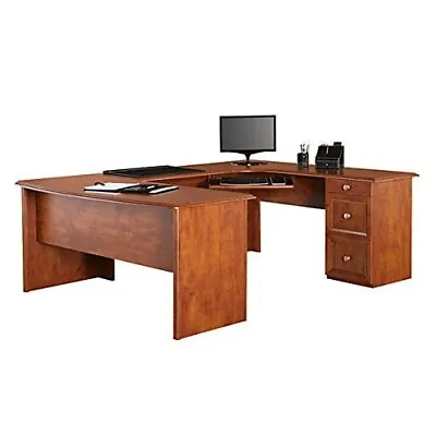 Realspace Broadstreet Contoured U-Shaped Desk Desk With L Connecting Bridge+MORE • $149.97