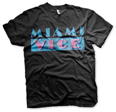 Officially Licensed Miami Vice Distressed Logo Men's T-Shirt S-XXL Sizes  • £19.53