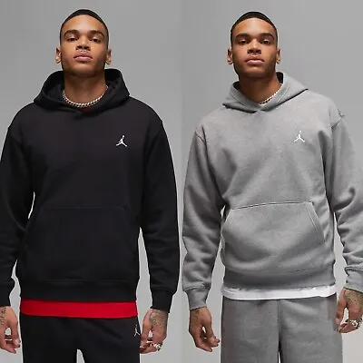 Air Jordan Brooklyn Essentials Fleece Pullover Hoodie Sweater Grey Black Men • $50.98