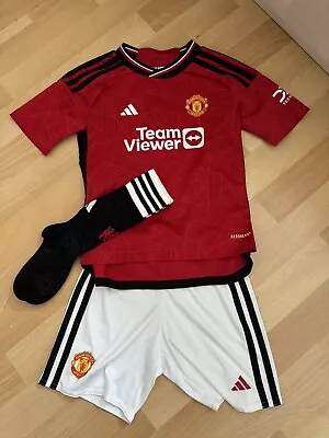 Adidas Manchester United 23/24 Home Full Kit Kids 5-6 Years • £40